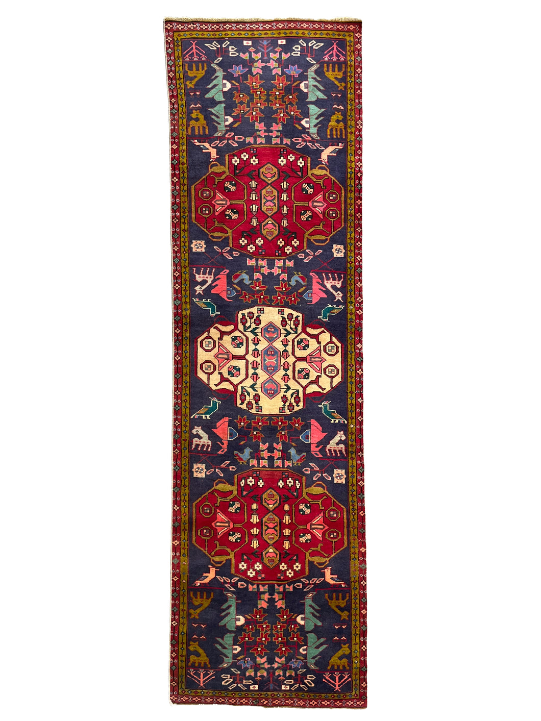 Baliana - Vintage Hand Made Kazak Runner