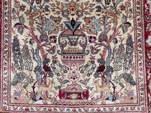 Cargar imagen en el visor de la galería, Tyna - Vintage Silk Kashan Garden Scene Rug
