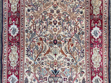 将图片加载到图库查看器，Tyna - Vintage Silk Kashan Garden Scene Rug
