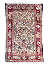 画像をギャラリービューアに読み込む, Tyna - Vintage Silk Kashan Garden Scene Rug
