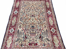 Lade das Bild in den Galerie-Viewer, Tyna - Vintage Silk Kashan Garden Scene Rug
