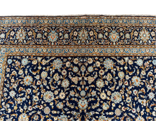 将图片加载到图库查看器，Aldona - Large Kirman Navy Wool Persian Carpet Signed
