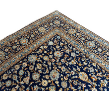 将图片加载到图库查看器，Aldona - Large Kirman Navy Wool Persian Carpet Signed
