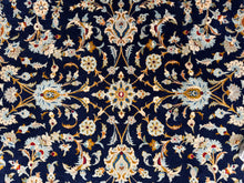 Load image into Gallery viewer, Aldona - Large Kirman Navy Wool Persian Carpet Signed
