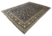 将图片加载到图库查看器，Aldona - Large Kirman Navy Wool Persian Carpet Signed
