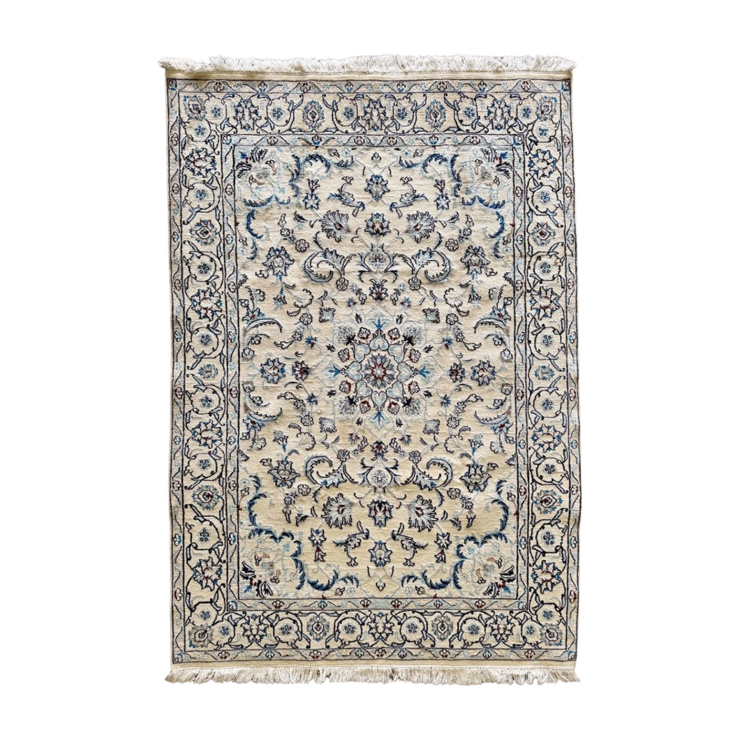 Filip - Hand Made Part Silk Nain Persian Rug