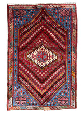 将图片加载到图库查看器，Delkash - Vintage Tribal Shiraz Qashqai Wool Rug
