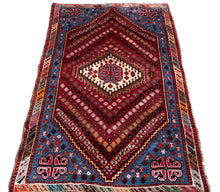 将图片加载到图库查看器，Delkash - Vintage Tribal Shiraz Qashqai Wool Rug
