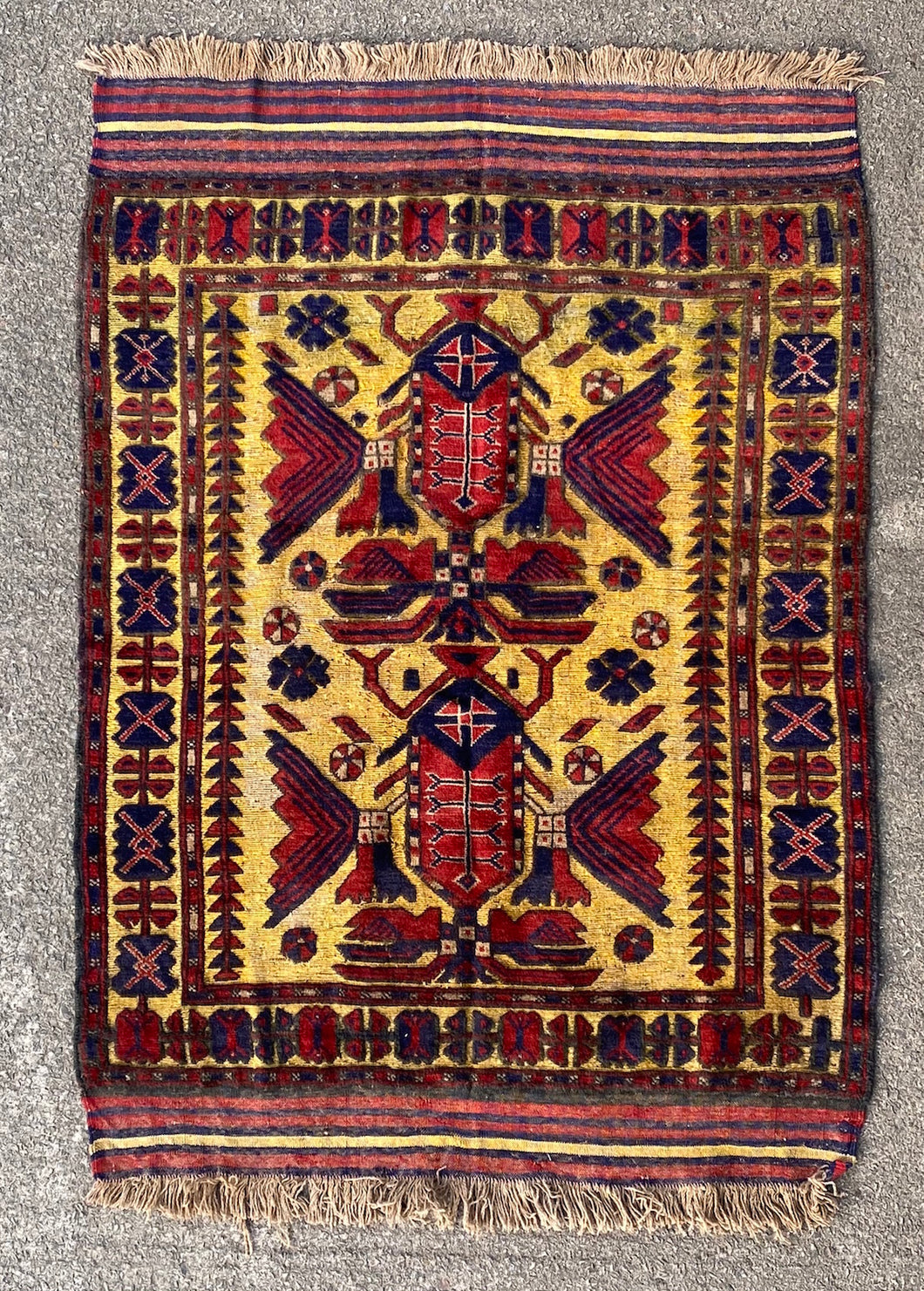 Camellia - Unusual Antique Gendje Caucasian Rug