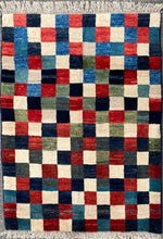 Load image into Gallery viewer, Edna - New Abstract Chequered Persian Gabbeh Rug
