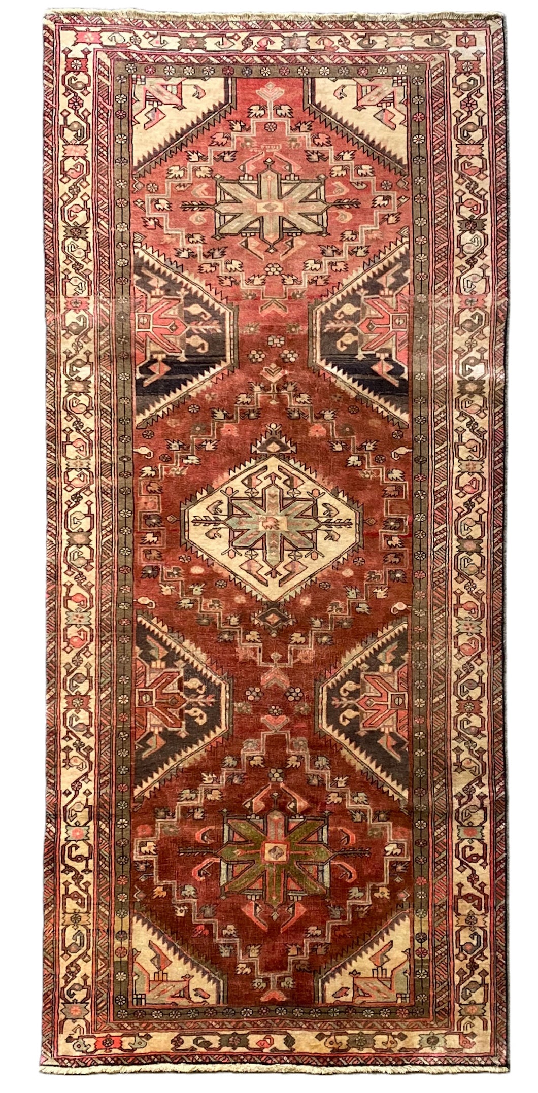 Coral - Vintage Caucasian Kazak Runner